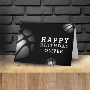 Schwarze Basketballbälle Sport Alles Gute zum Gebu Karte