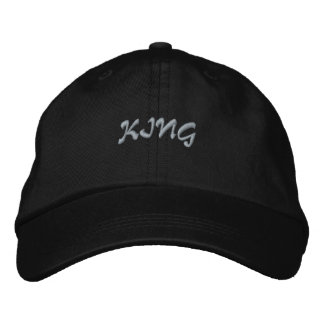 Schwarze Baumwolle mit dem Namen King bedruckt, hü Bestickte Baseballkappe
