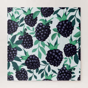 Schwarze Beere Tropisch: Frucht-Nahtlosmuster Puzzle