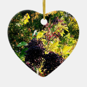 Schwarze Beeren Keramik Ornament