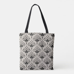Schwarze Beige Elegante Florale Art Deco