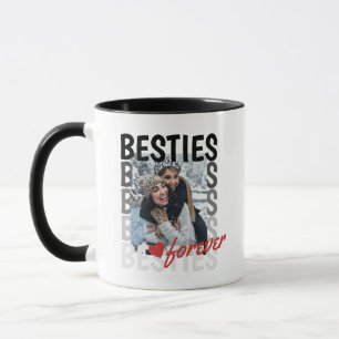 Schwarze Besties Ombre-Typografie Foto Überlappung Tasse