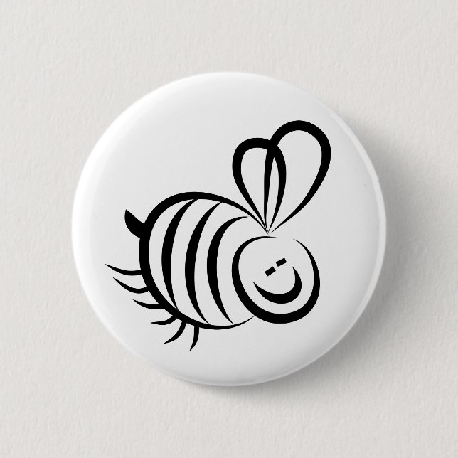 Schwarze Biene Button (Vorderseite)