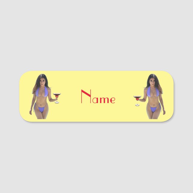 Schwarze Bikini Schönheit Thunder_Cove Namensschild (Vorderseite)