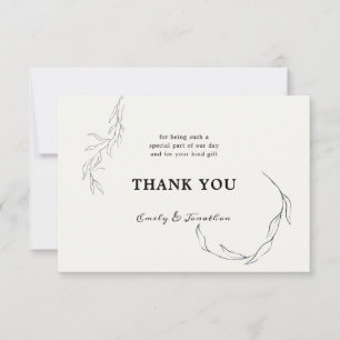 Schwarze Blätter von White Wedding Danke Foto