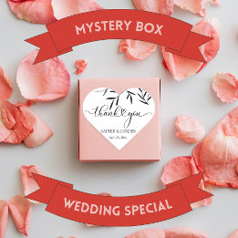 Schwarze Blätter Weißer Hintergrund Hochzeit Danke Herz-Aufkleber