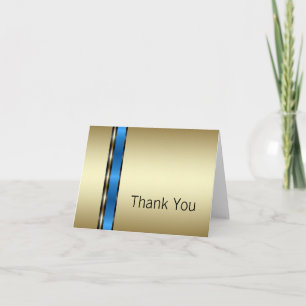 Schwarze Blau Gold Danke-Karten Dankeskarte
