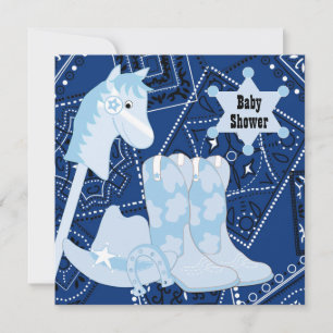 Schwarze blaue Cowboystiefel Cowboy Baby Shower Einladung
