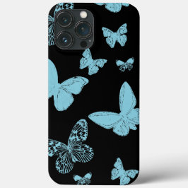 Schwarze Blaue Monarchschmetterlinge Case-Mate iPhone Hülle