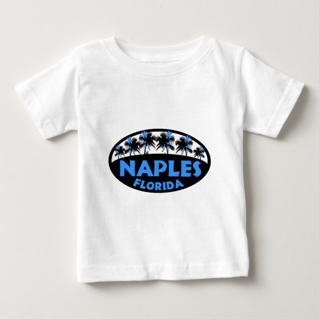Schwarze blaue Palmen Neapels Florida Baby T-shirt (Vorderseite)