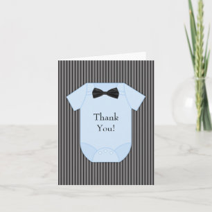 Schwarze Blaue Pinstripe Baby Boy Dankeskarten Dankeskarte