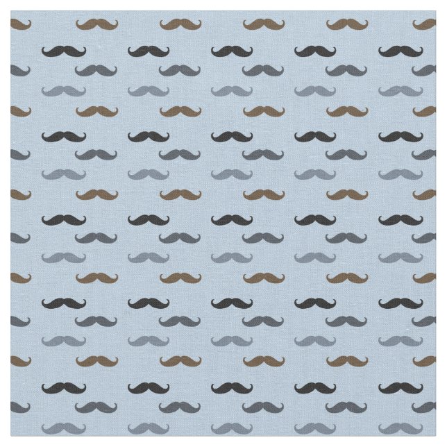 Schwarze blaue Retro Schnurrbärte Browns Stoff (Nahaufnahme)