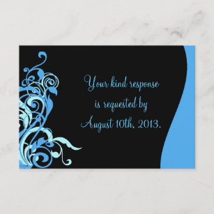 Schwarze blaue Strudel-Hochzeit UAWG Einladung