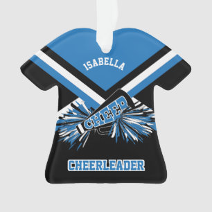 Schwarze, blaue und weiße Cheerleader Ornament