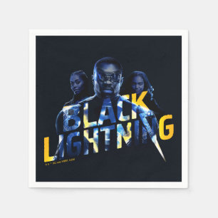 Schwarze Blitzhelden Graphic Serviette