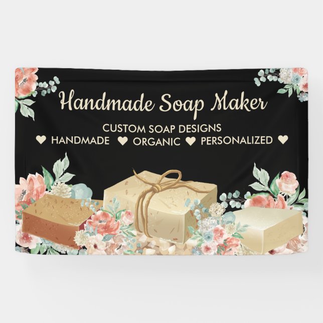 Schwarze Blume Aromatherapie Handgemachte Seife Banner (Horizontal)