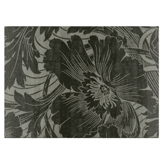 Schwarze Blume Art Cutting Board Schneidebrett (Vorderseite)