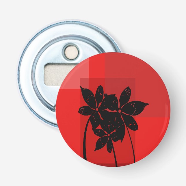 Schwarze Blume Flaschenöffner (Vorderseite)