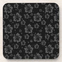 Schwarze Blume - Illustration auf schwarzem Hinter Getränkeuntersetzer