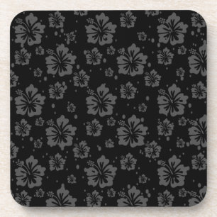 Schwarze Blume - Illustration auf schwarzem Hinter Getränkeuntersetzer