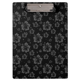 Schwarze Blume - Illustration auf schwarzem Hinter Klemmbrett