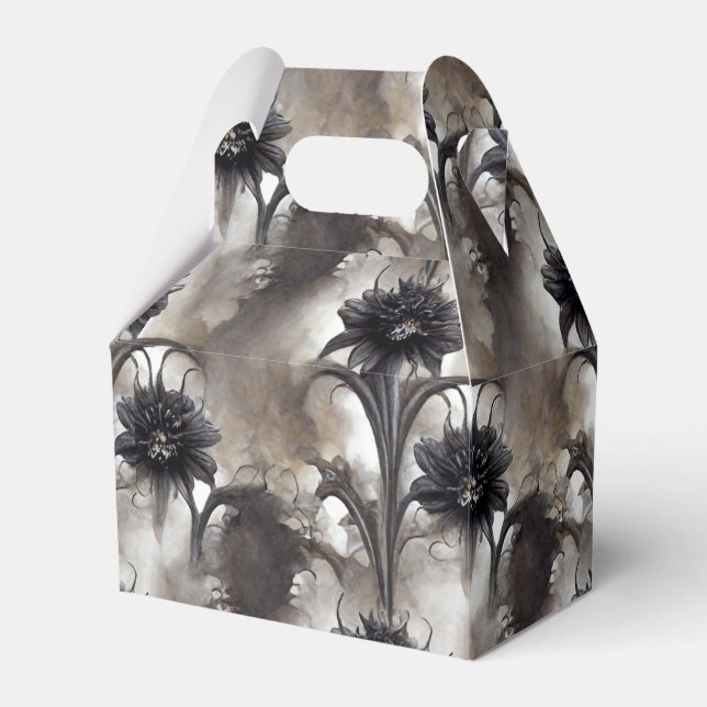 Schwarze Blume im gotischen Stil Geschenkschachtel (Vorderseite)