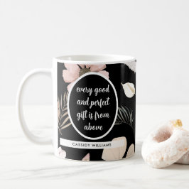 Schwarze Blume Kaffeetasse