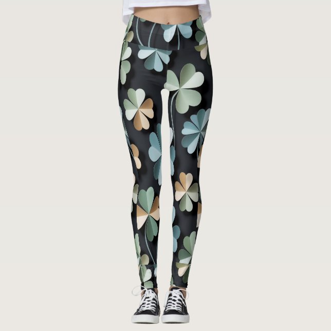 "Schwarze Blume Leggings-Christlich Ai-Design Leggings (Vorderseite)