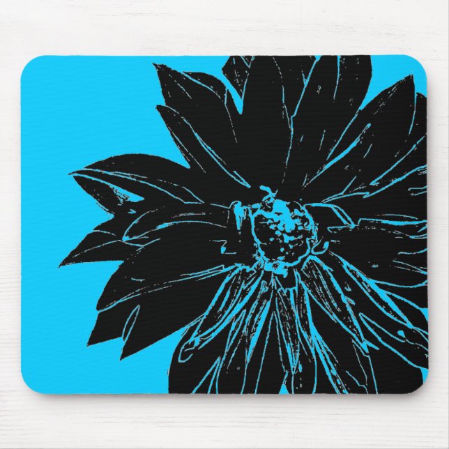 Schwarze Blume Mousepad (Vorne)