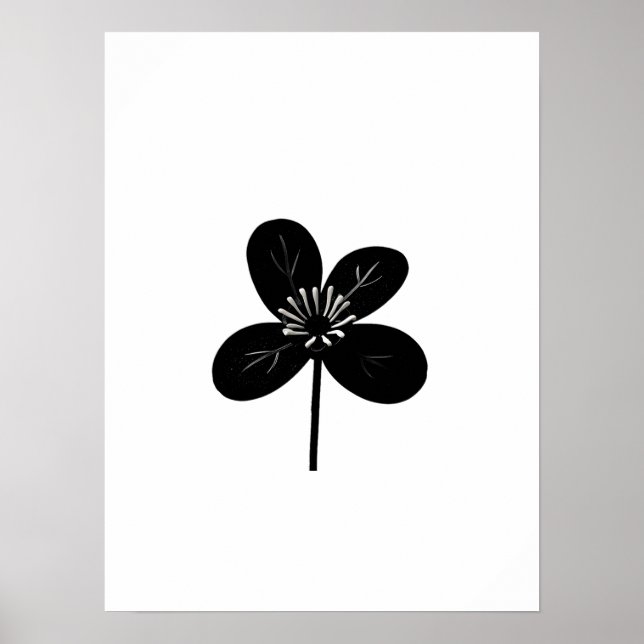 Schwarze Blume Poster (Vorne)