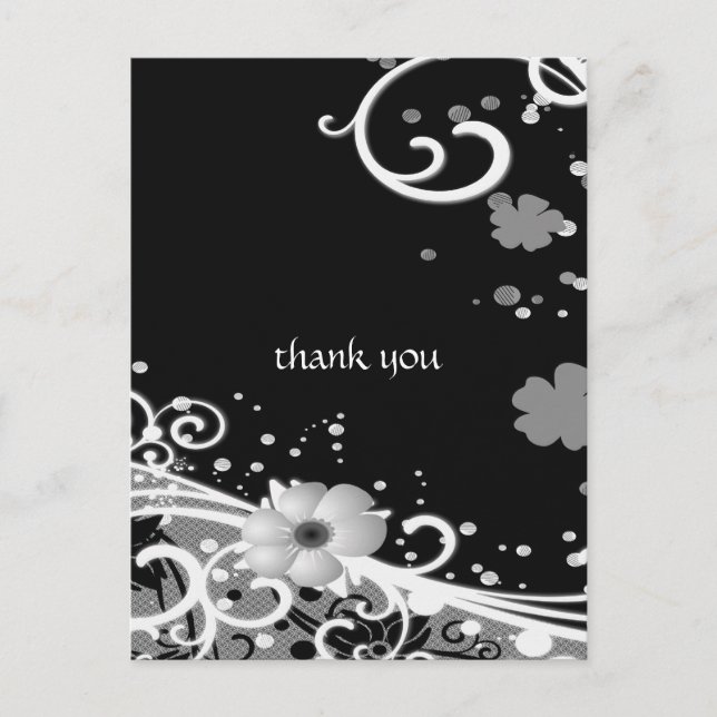 Schwarze Blume Postkarte (Vorderseite)