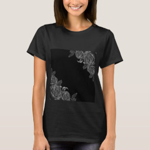 Schwarze Blume T-Shirt
