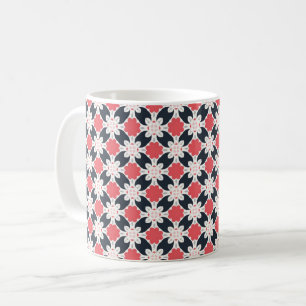 Schwarze Blume und rosa Blume Muster Kaffeemaschin Kaffeetasse