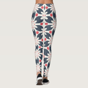 Schwarze Blume und rosa Flecken Leggings