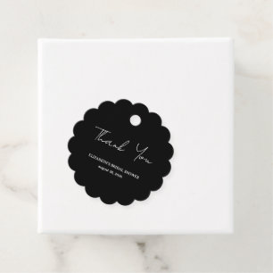 Schwarze Blumen Elegante Dankeschön Favor Tags Geschenkanhänger