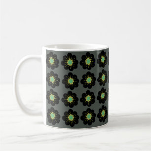 Schwarze Blumen  Kaffeetasse