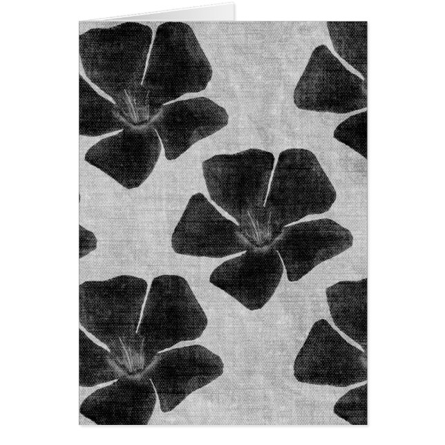 Schwarze Blumen-Muster-Karte (Vorne)