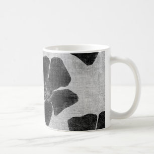 Schwarze Blumen-Muster-Tasse Kaffeetasse