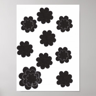 Schwarze Blumen Poster