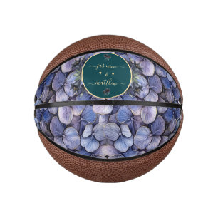 Schwarze Blumenklassiker Brautpaar Namen Hochzeit Mini Basketball
