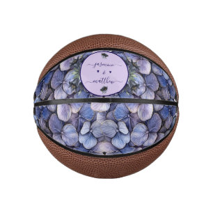 Schwarze Blumenklassiker Brautpaar Namen Hochzeit Mini Basketball