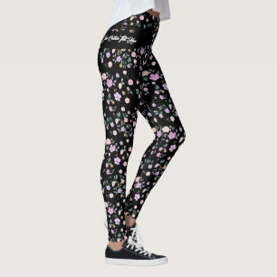 Schwarze Blumenlady Leggings