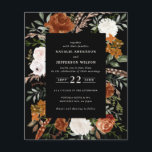 Schwarze Blumenzwiebeldetails laden Sie ein Flyer<br><div class="desc">Budget rustikale Aquarellblumen Hochzeit einladen und Details Karte. Mit schönem Rost,  Terrakotta,  rot-rosa,  schwarz und schlängelgrüne Pampas Gras Eukalyptus Aquarell Details. Diese moderne Hochzeitsfeier lädt zum Set des Stils für Ihren großen Tag ein.</div>