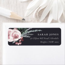 SCHWARZE BLUSH ROSE HOLLY BERRY NEUJÄHRIGE ADRESSE