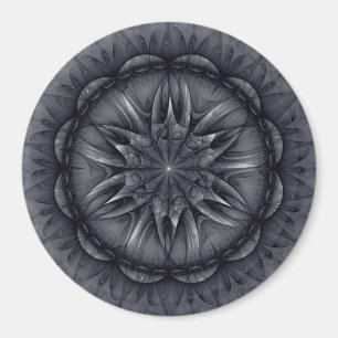 Schwarze Blüte spirituelles Muster Magnet