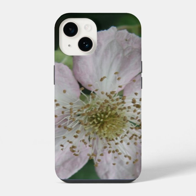 Schwarze Blüten-Makroaufnahme iPhone Hülle (Rückseite)