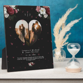 Schwarze Blütenoptik - Kollektion für Paare Fotoplatte