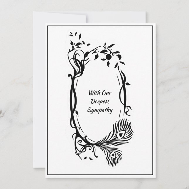 Schwarze Blütenrolle tiefes Beileid Minimal Weiß (Vorderseite)