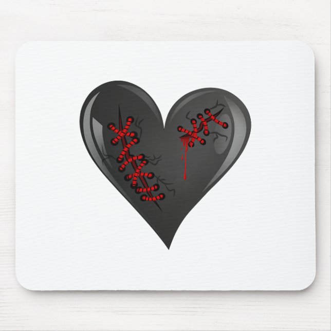 Schwarze Blutung Ausschneiden Offene gebrochene He Mousepad (Vorne)