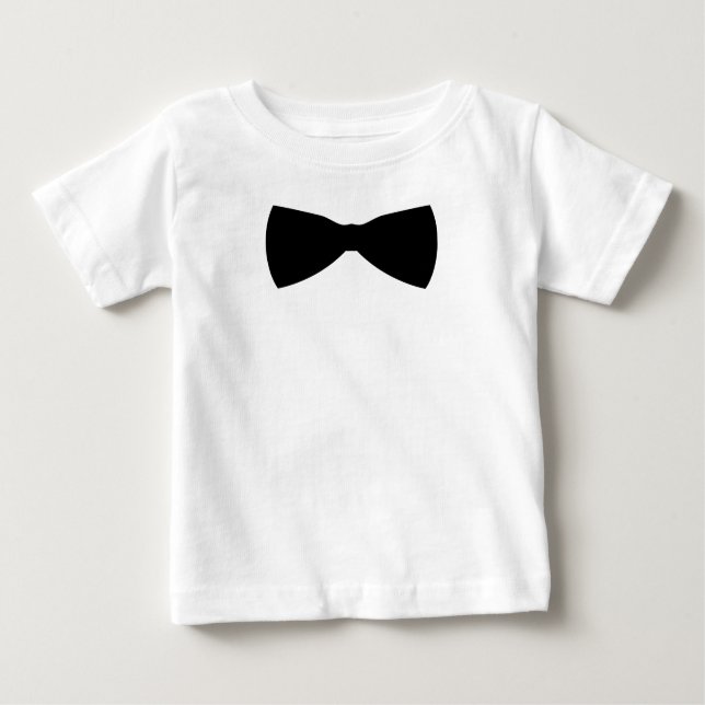 schwarze Bogen-Krawatte Baby T-shirt (Vorderseite)